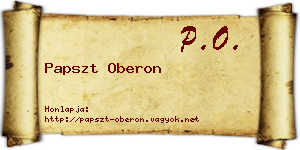 Papszt Oberon névjegykártya